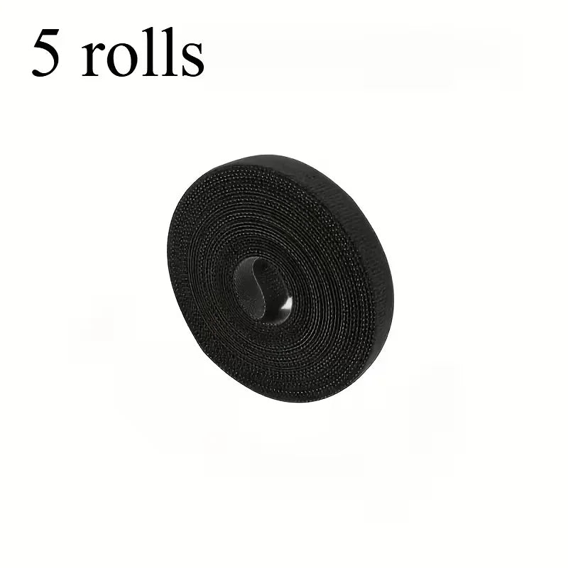 YITAPE 1M Silicone Hook and Loop Cable Organizer Reusable Cord Management Wire Wrap Strapping Tape for PC TV Phone Office Cable