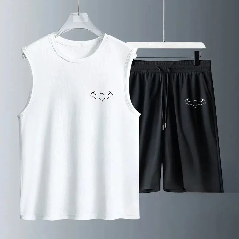 Men's Tank Top Sets 2026 Summer Quick drying jogging suit sweatshirt set seaside beach  running Breathable oversize sports