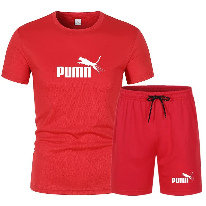2026 summer hot selling men's clothing set fashionable short sleeved set casual sports set T-shirt+shorts two-piece set