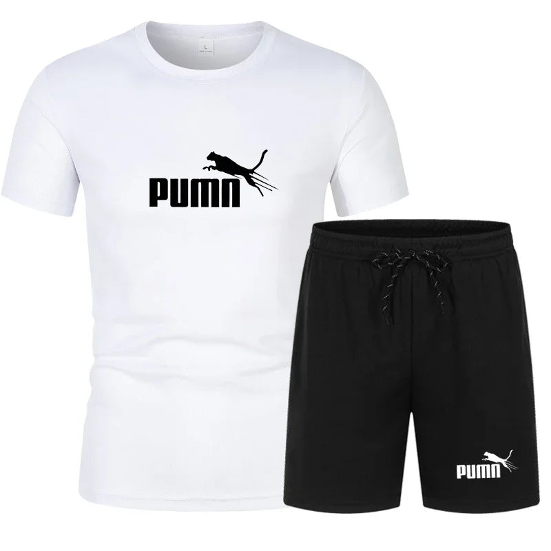 2026 summer hot selling men's clothing set fashionable short sleeved set casual sports set T-shirt+shorts two-piece set