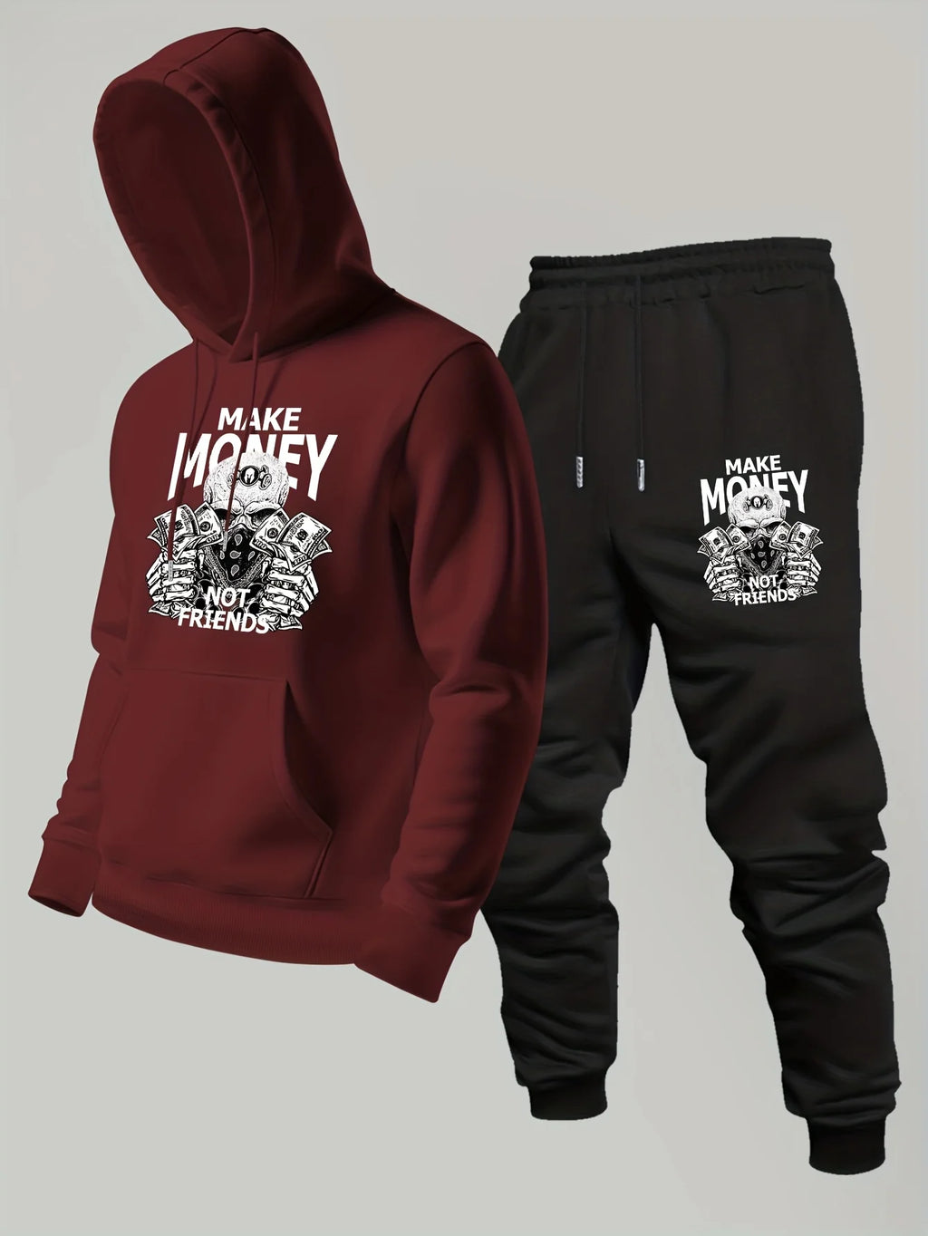 2026 new Men's Printed Hoodie Sweatshirt & Pants 2PCS Set Autumn Winter Casual Sport Outdoor Tracksuit Male Long Sleeve Tops