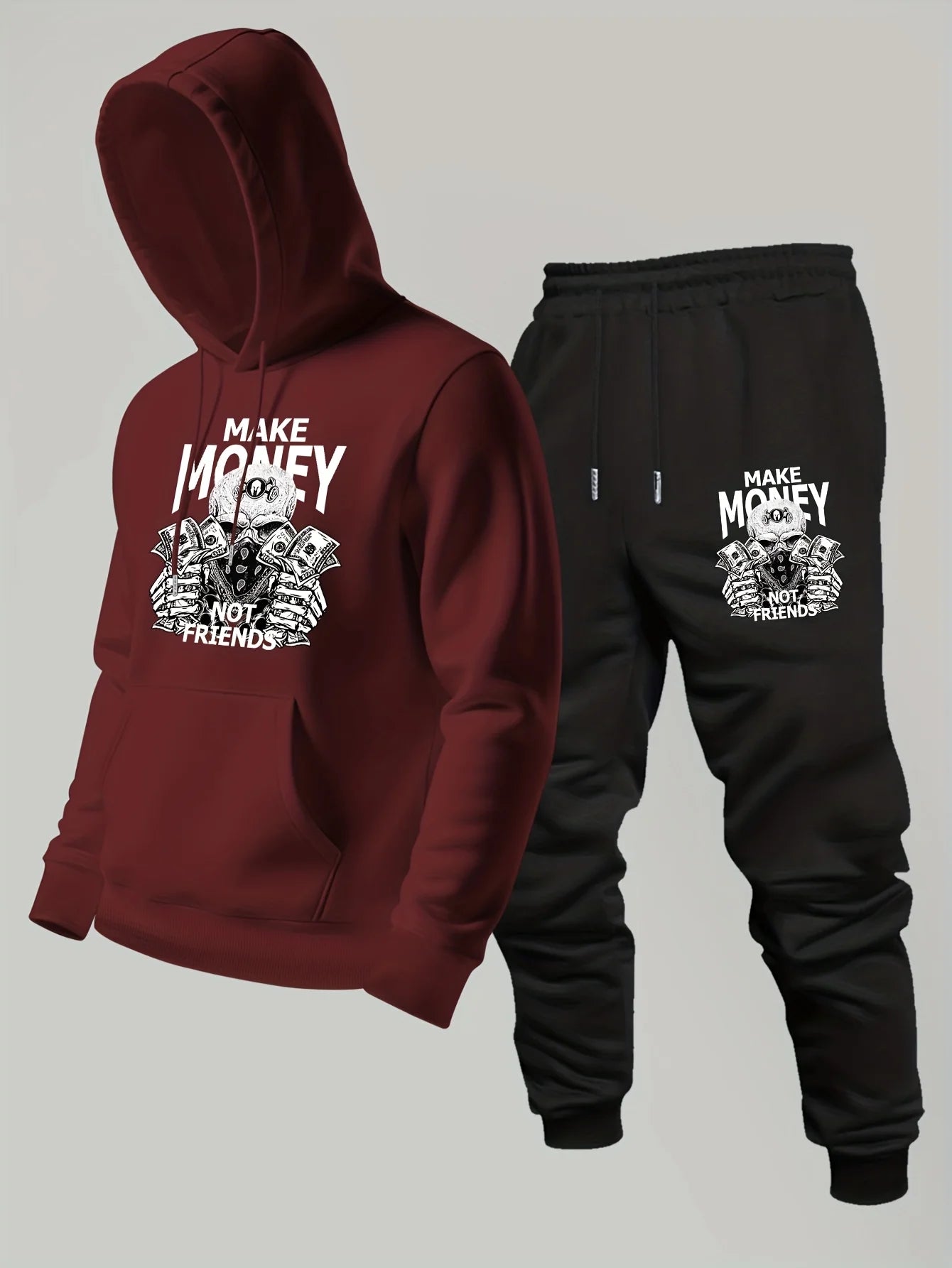 2026 new Men's Printed Hoodie Sweatshirt & Pants 2PCS Set Autumn Winter Casual Sport Outdoor Tracksuit Male Long Sleeve Tops
