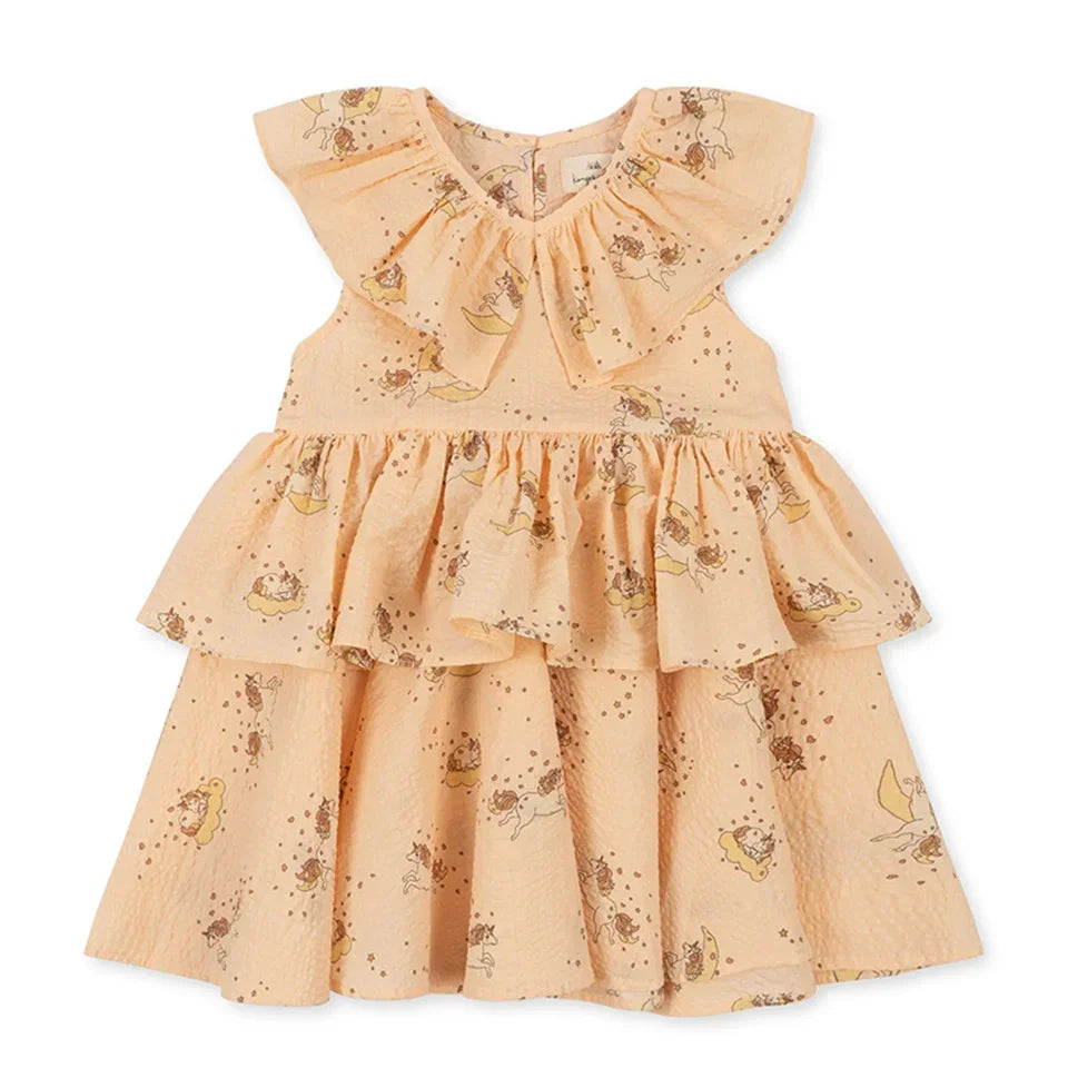 2026 Summer KS Girls Gauze Floral Cotton Dress Kids Clothes Flying Sleeve T Shirts Shorts Romper Suits Soft Breathable Vacation