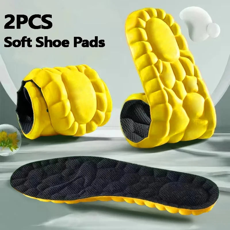 4D Cloud Technology Sports Insoles for Shoes PU Sole Soft Breathable Shock Absorption Cushion Running Orthopedic Care Insoles
