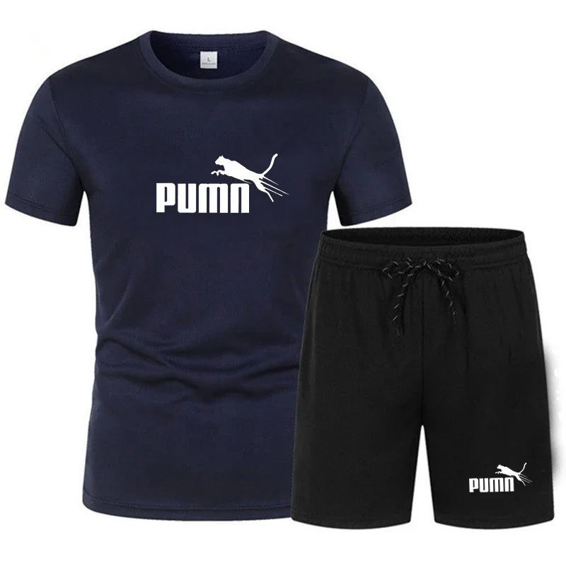 2026 summer hot selling men's clothing set fashionable short sleeved set casual sports set T-shirt+shorts two-piece set