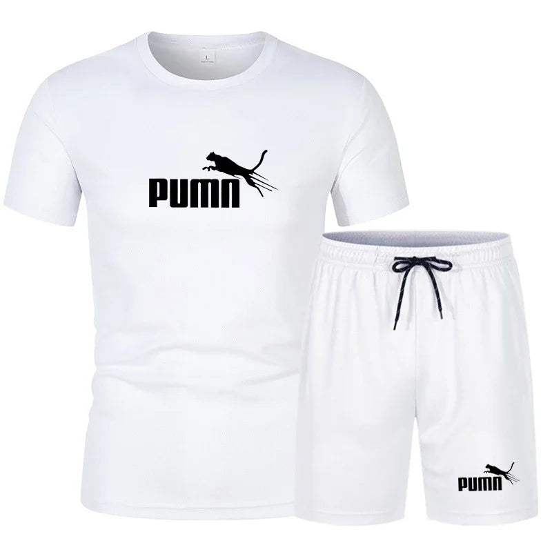2026 summer hot selling men's clothing set fashionable short sleeved set casual sports set T-shirt+shorts two-piece set