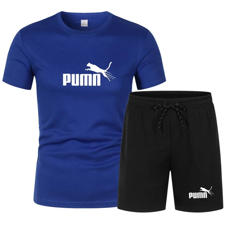 2026 summer hot selling men's clothing set fashionable short sleeved set casual sports set T-shirt+shorts two-piece set