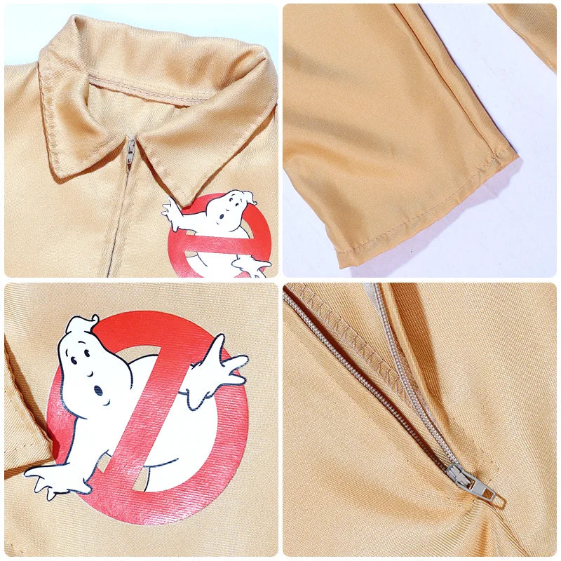Kids Ghostbusters Movie Cosplay Costumes with Backpack Christmas Gift Carnival Theme Party Clothes Fans Collection