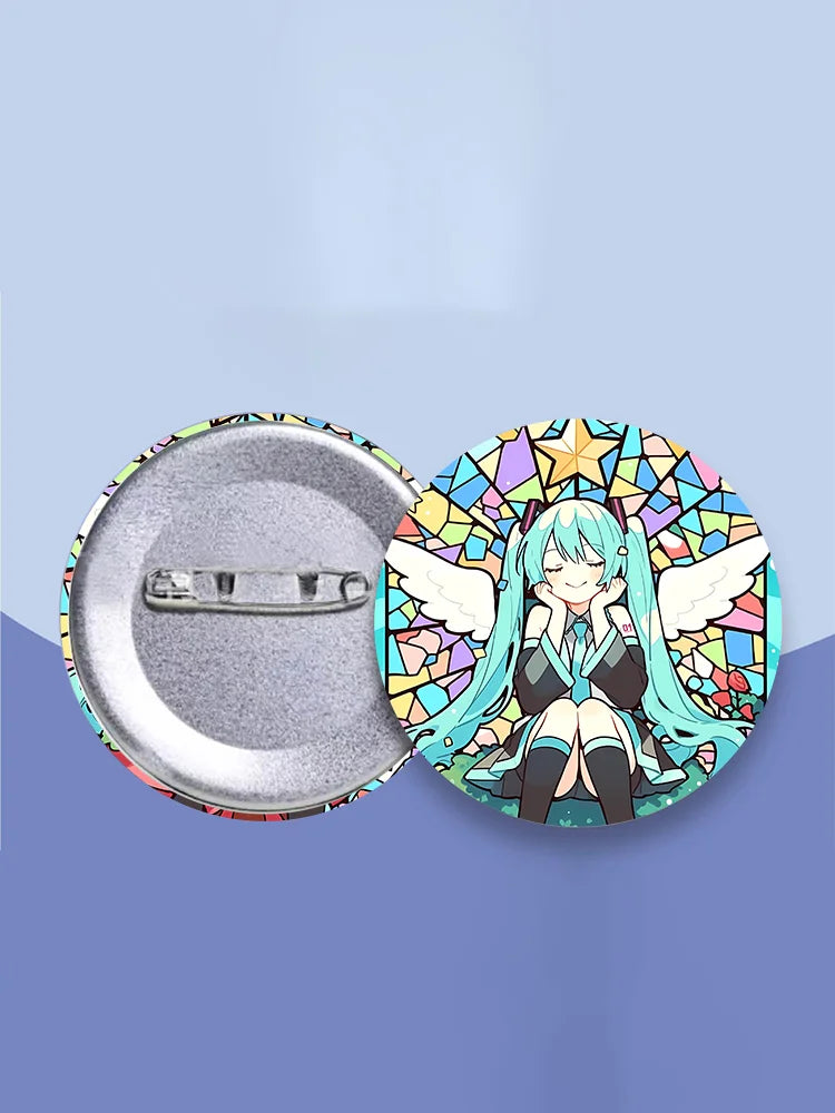 New Anime Hatsunes Miku Badge Anime Peripheral Cute Pin Cartoon Brooch Kawaii DIY Itbag Clothes Badge Collectible Kids Toys Gift