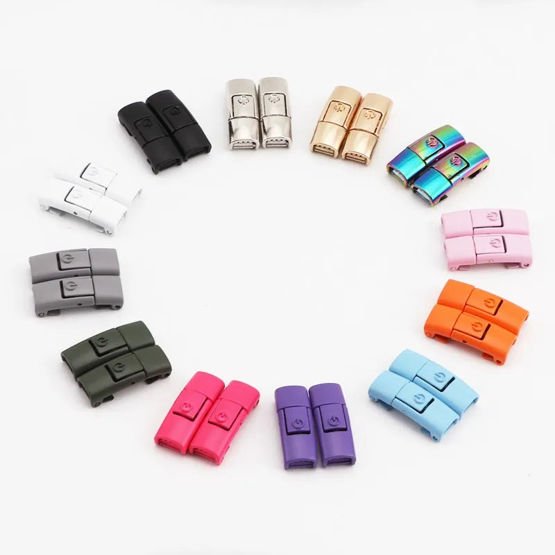 New Colorful Shoelaces Press buckle Metal Shoelace Clip Press Lock Kids Adult Shoes Accessories AF1 Sneaker Kits Metal Laces Tip
