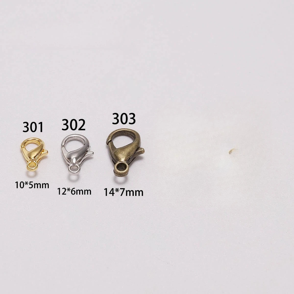 100pcs 9 12 14mm Zinc Alloy Lobster Clasps Multi Sizes for DIY Handmade Jewelry Necklace Bracelet Making Accessories